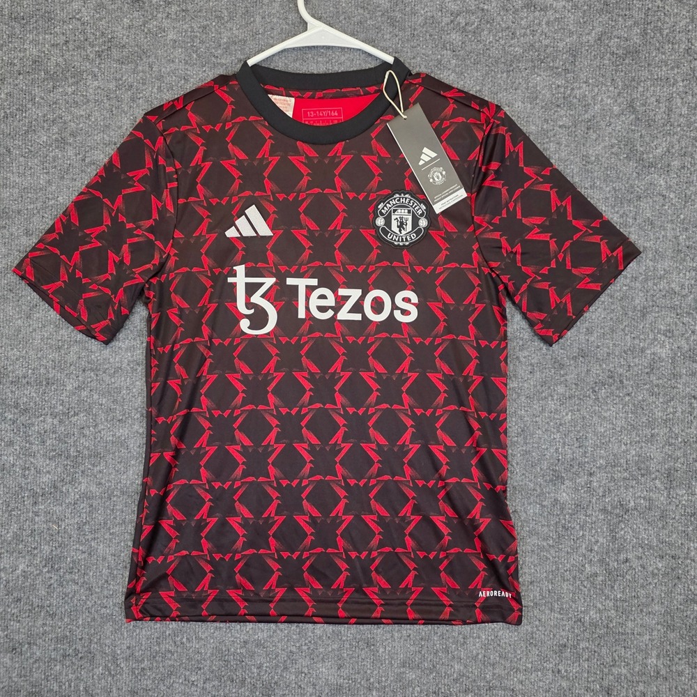 Adidas Manchester United 2023 24 Pre Match Jersey Boys Youth Large 13 14Y